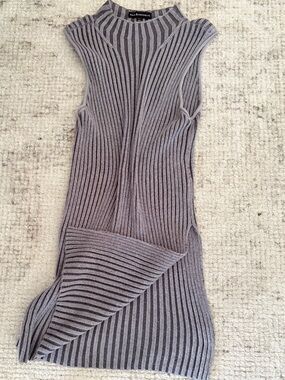 Rock & Republic Sleeveless Ribbed Midi Dress in Heather Gray